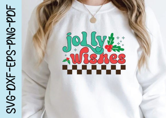 Jolly Wishes, Retro Christmas Svg Design Review